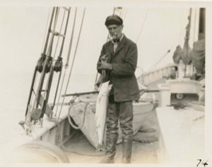 Image of Dr. Kendall with Salmon